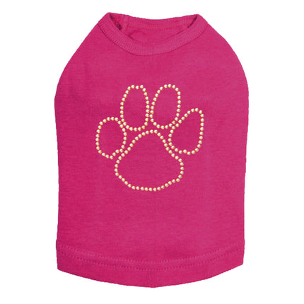 Paw (Gold Nailheads) - Dog Tank