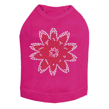 Red Rhinestone Flower - Dog Tank