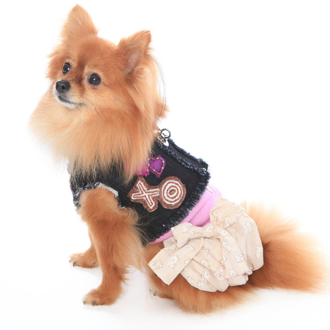 The Hugs & Kisses Puppy Denim Harness Vest