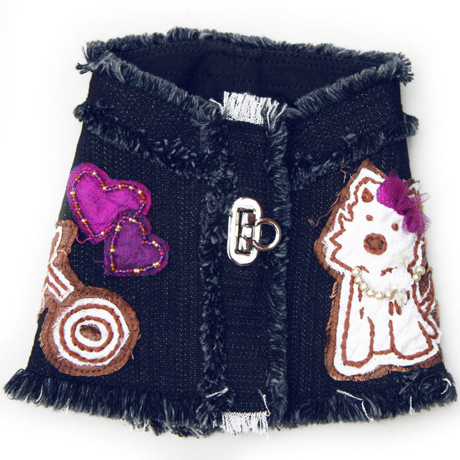 The Hugs & Kisses Puppy Denim Harness Vest