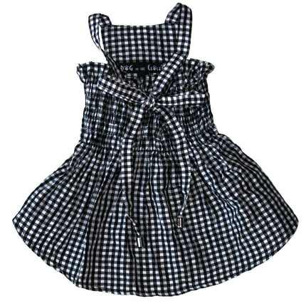 The Sophia Black & White Checked Silk Dog Dress