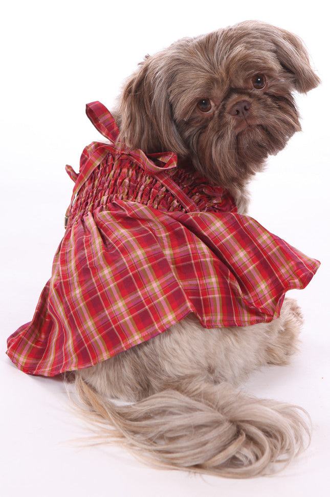 The Heidi Plaid Silk Dog Dress