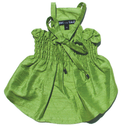 The Bailey Green Silk Dog Dress