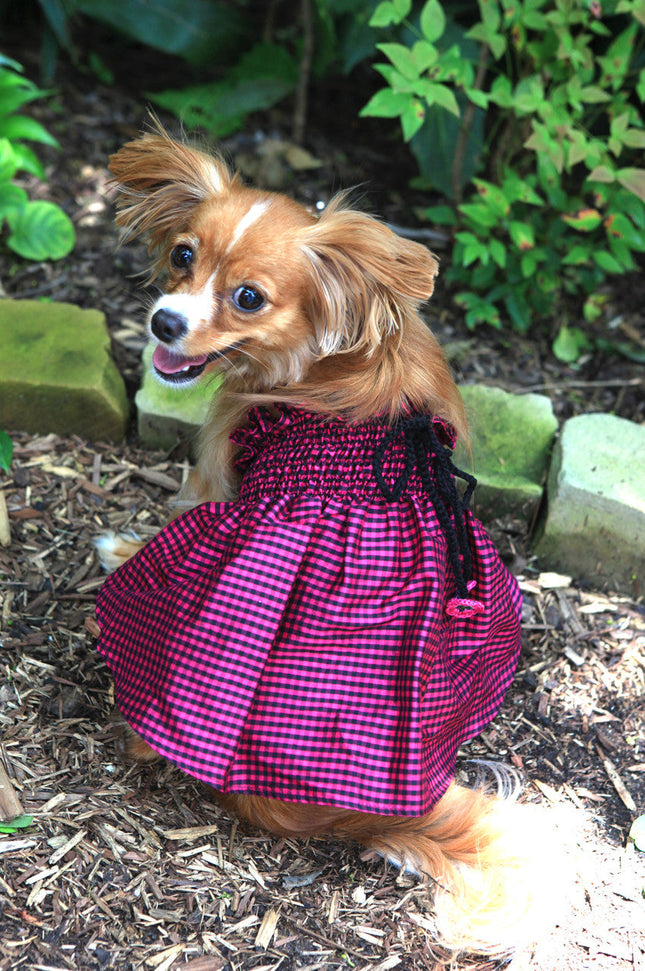 The Lanna Collection - Fuchsia Checked Silk Dress