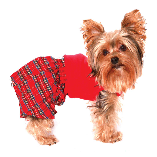 Belly Boxers for Dogs - Red Flannel