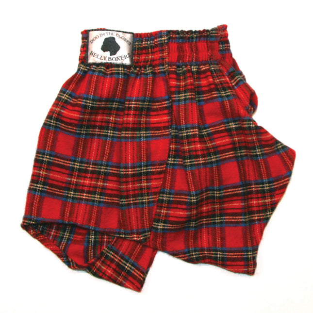 Belly Boxers for Dogs - Red Flannel