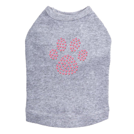 Paw (Pink Rhinestuds) - Dog Tank