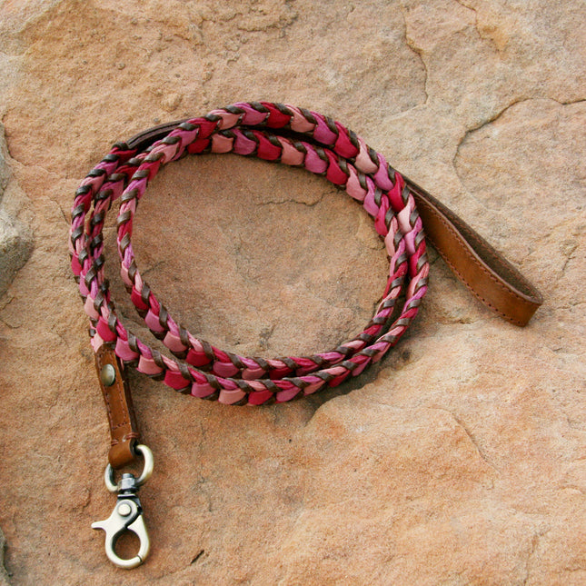 Copy of 1 Shades of Pink Leather Leash