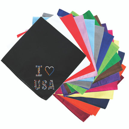 I Love USA (Multicolor Rhinestones) Bandanna