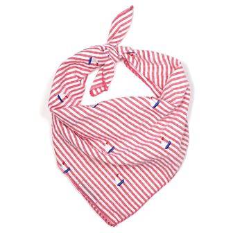 Red Stripe Sailboat Tie Bandana Default Title