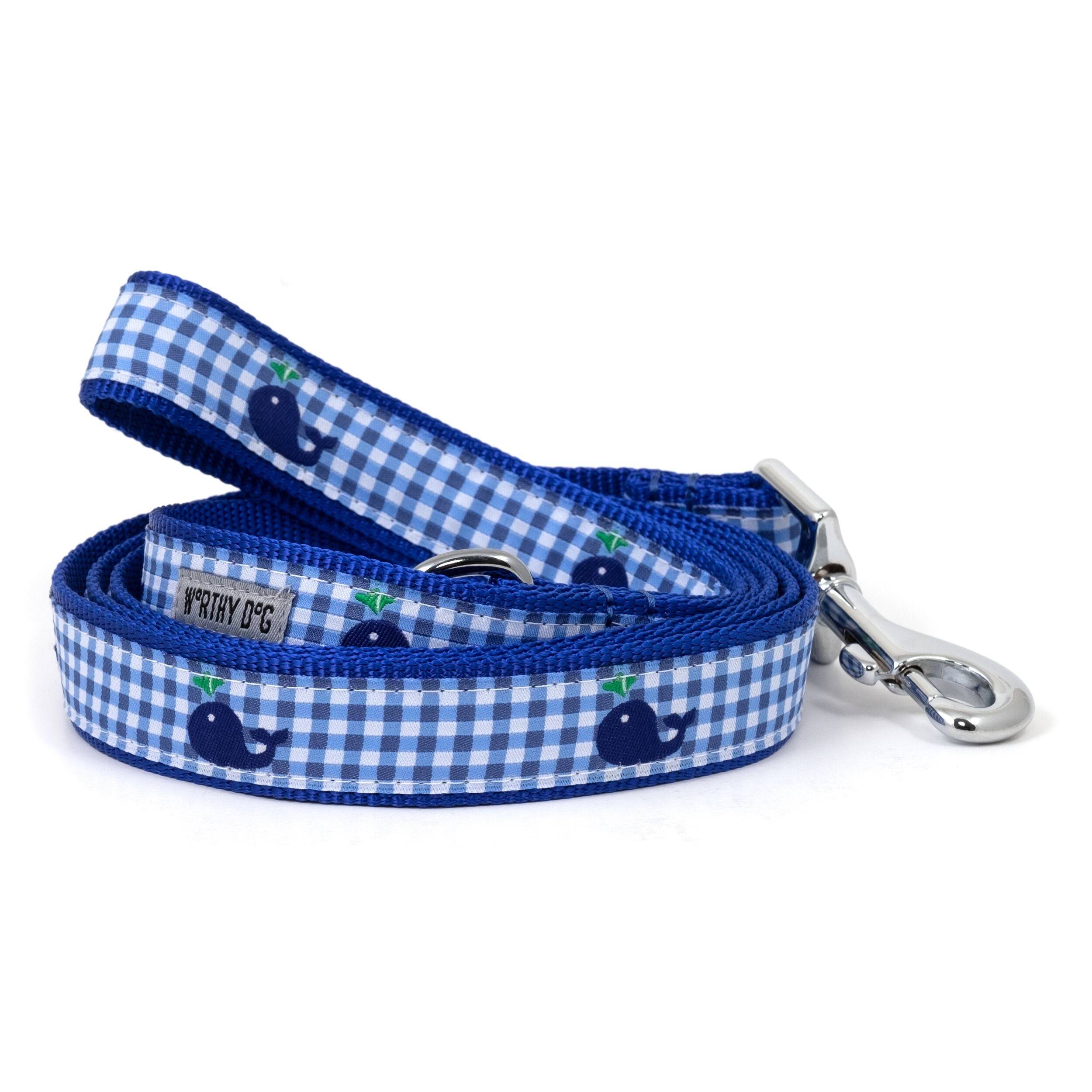 Gingham Whales Tie Bandana