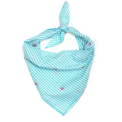 Gingham Flamingos Tie Bandana Default Title