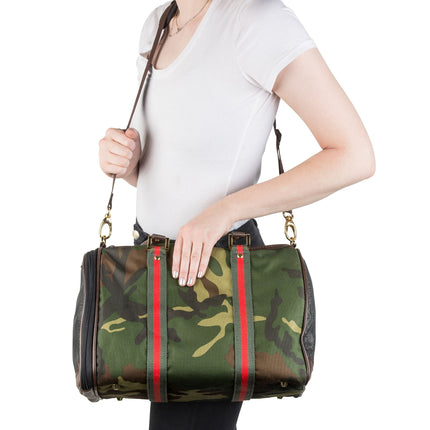 JL Duffel - Camouflage w/Red Stripe