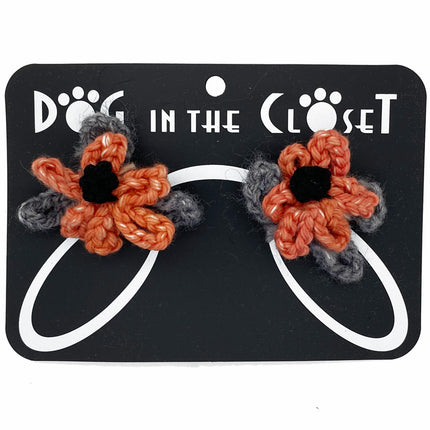 Peach Crocheted Hair Bows for Dogs