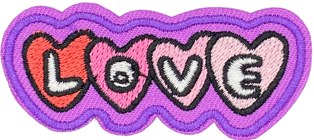 Pink & Purple Love hearts - Patch