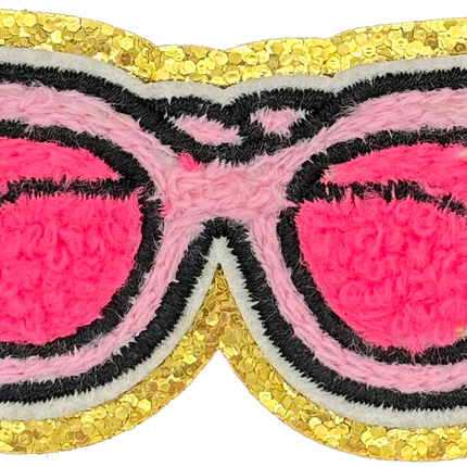 Pink Chenille Glasses - Patch