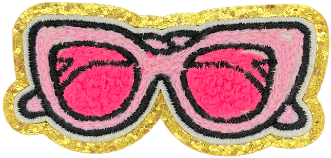 Pink Chenille Glasses - Patch