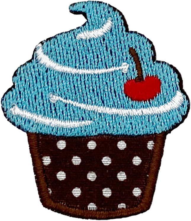 Cupcake 7 (Blue & Brown Dot) - Patch