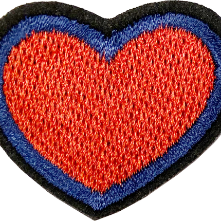 Heart with Blue & Black Outline - Patch