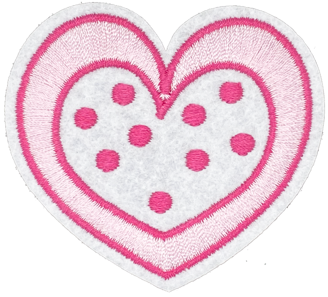 Pink Polka Dot Heart - Patch