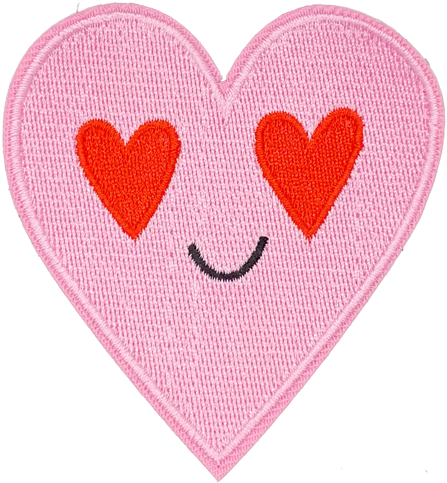 Pink Smiley Face Heart - Patch