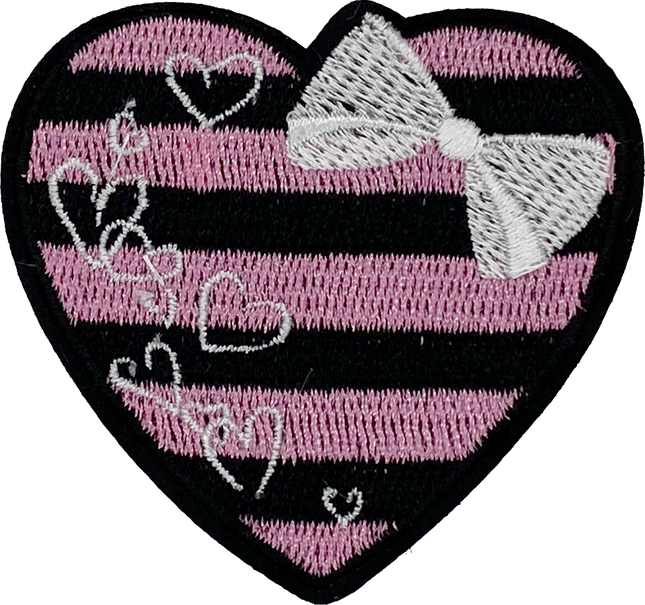 Pink and Black Heart - Patch