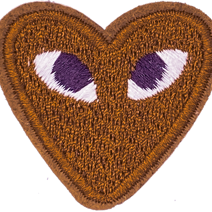 Heart with Eyes (Brown) - Patch