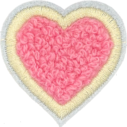 Chenille Pink Heart - Patch