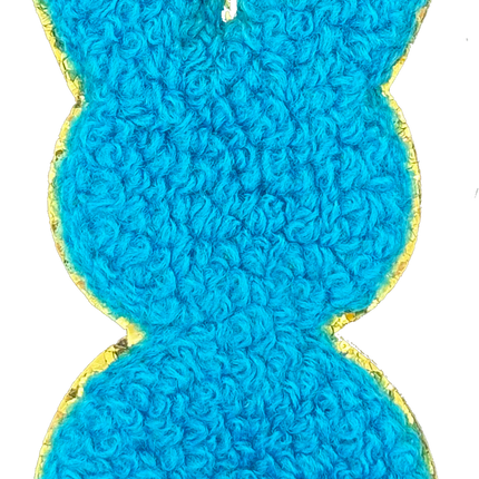 Turquoise Chenille Peep Bunny - Patch