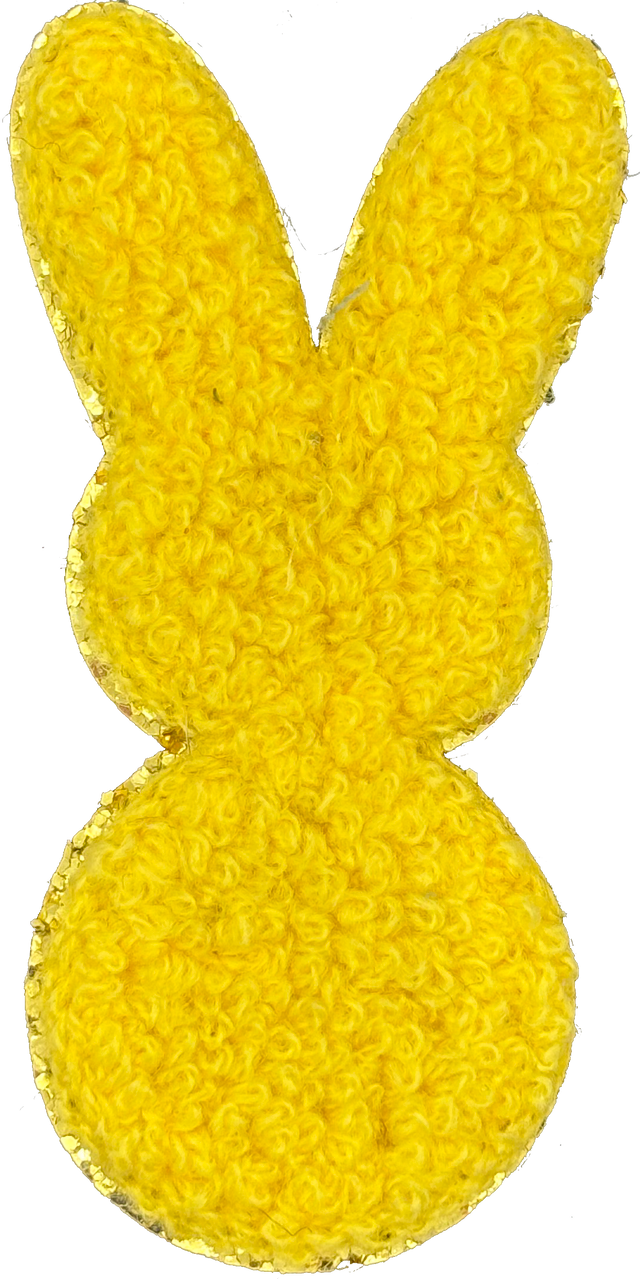 Yellow Peep Chenille Bunny - Patch