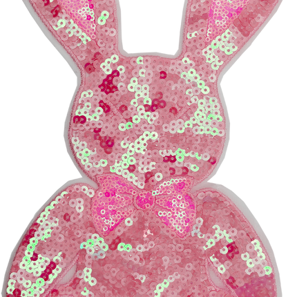 Large Pink Sequin Bunny - Patch