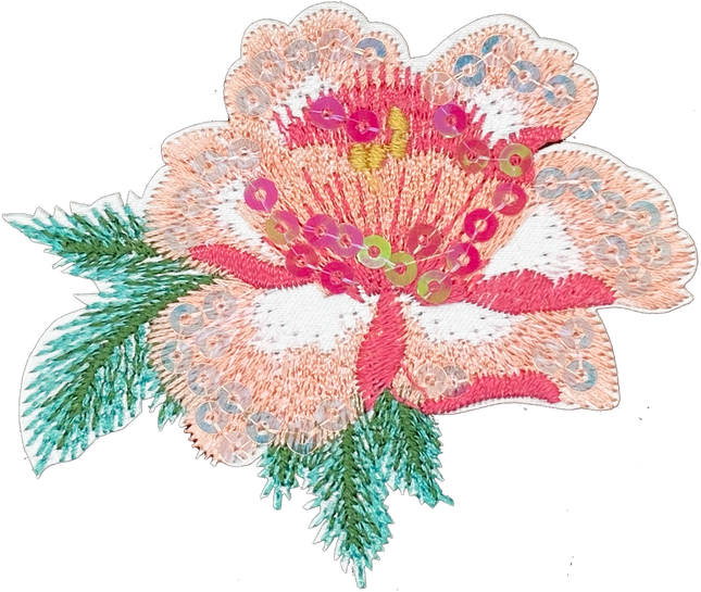 Large Pink Sequin Flower - Patch