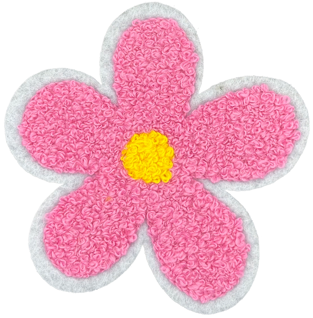 Chenille Flower - Pink - Patch