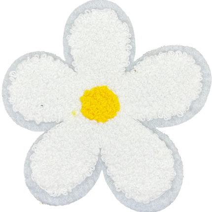 Chenille Flower - White - Patch