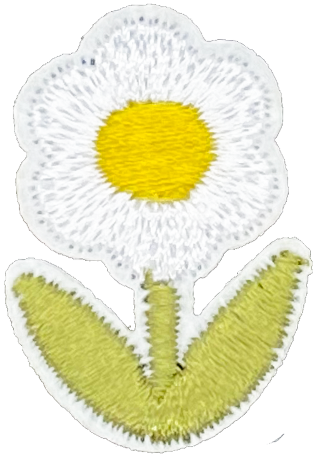 White 6 Petal Flower - Patch