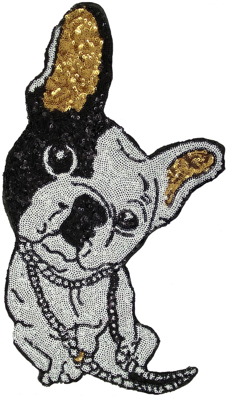 Large Sequin Bulldog - Patch