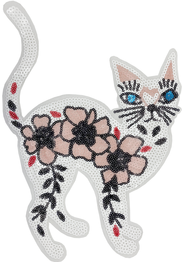 Large Sequin Cat - Patch