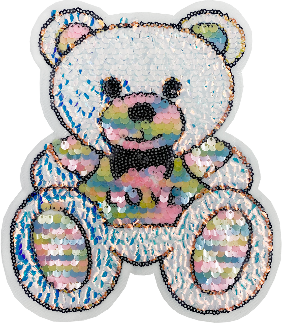 Large Sequin Bear - Patch