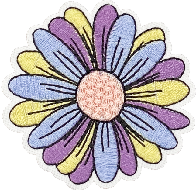 Purple, Blue & Yellow Daisy - Patch