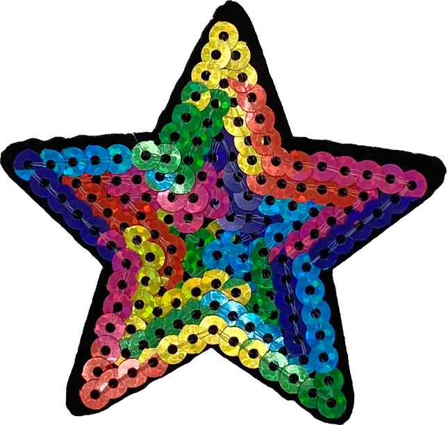 Multicolor Sequin Star - Patch