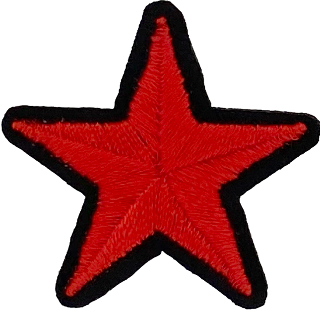 Red with Black Outline Star - Patch