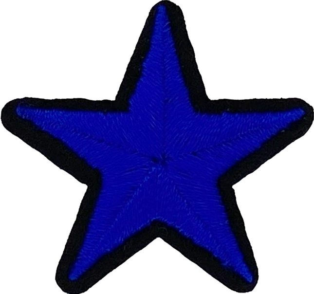 Blue with Black Outline Star - Patch