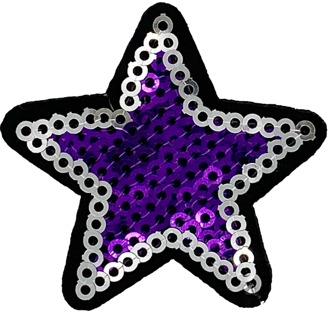 Small Purple Sequin Star - Patch