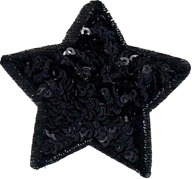 Black Sequin Star - Patch