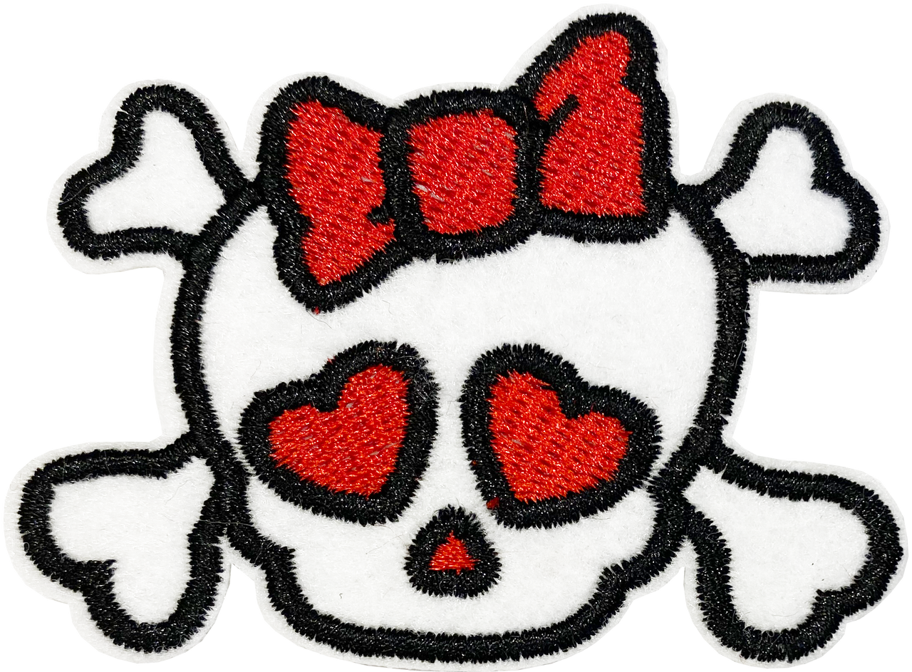 Skull with Red Bow - Patch