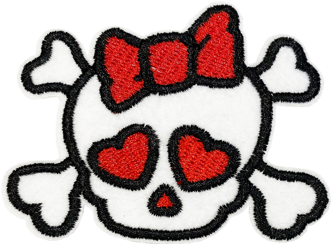 Skull with Red Bow - Patch