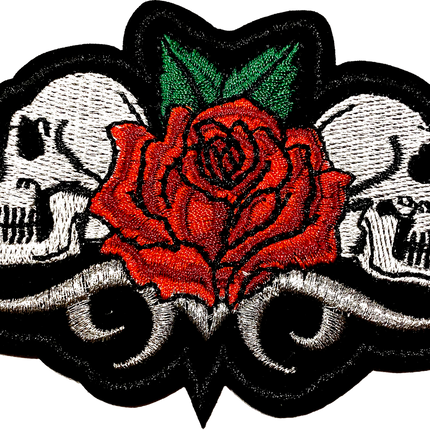 Two Skulls with Rose - Patch