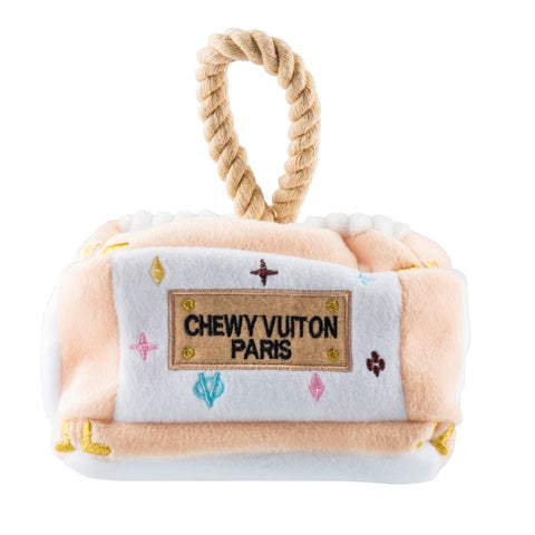 White Chewy Vuiton Interactive Trunk by Haute Diggity Dog