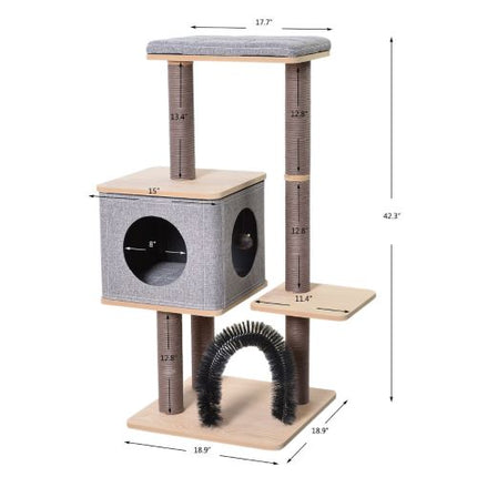 Elevate Wooden Medium Cat Tower