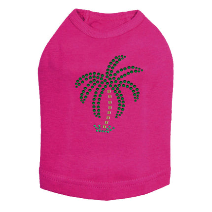 Palm Tree (Green Rhinestones - Small) - Dog Tank